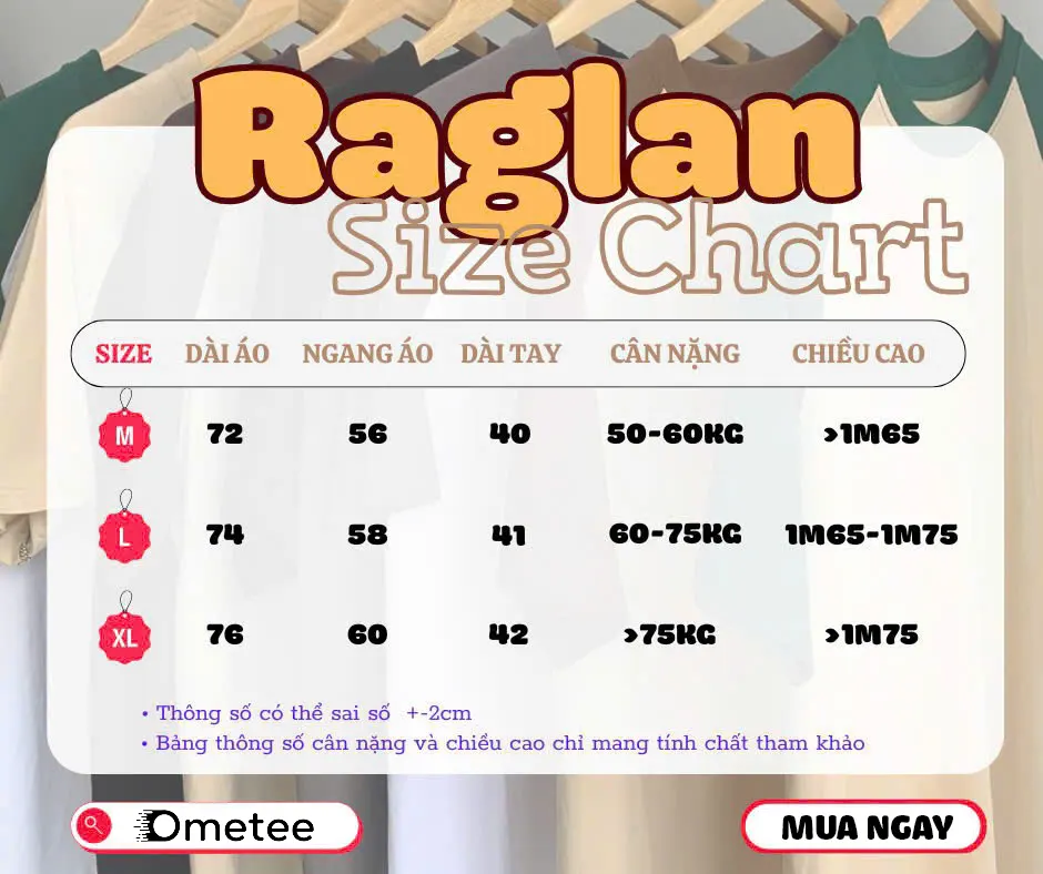 Bảng size raglan line