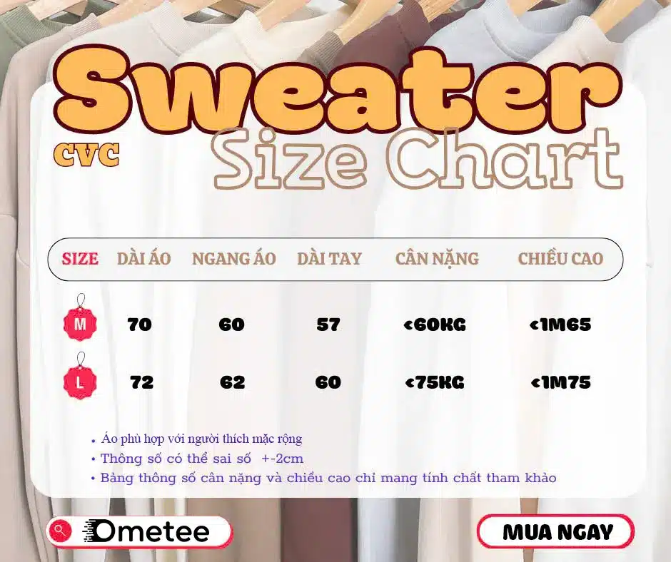 Bảng size áo polo