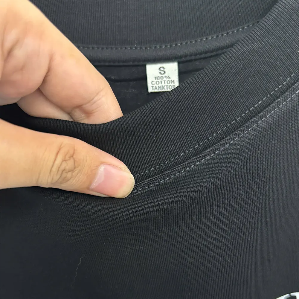 Ảnh cận vải cotton 100% 270gsm áo tanktop