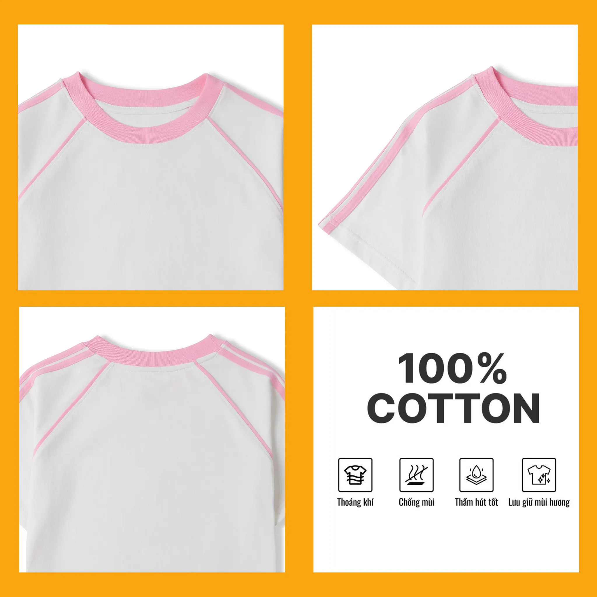 Chi tiết vải cotton babytee line