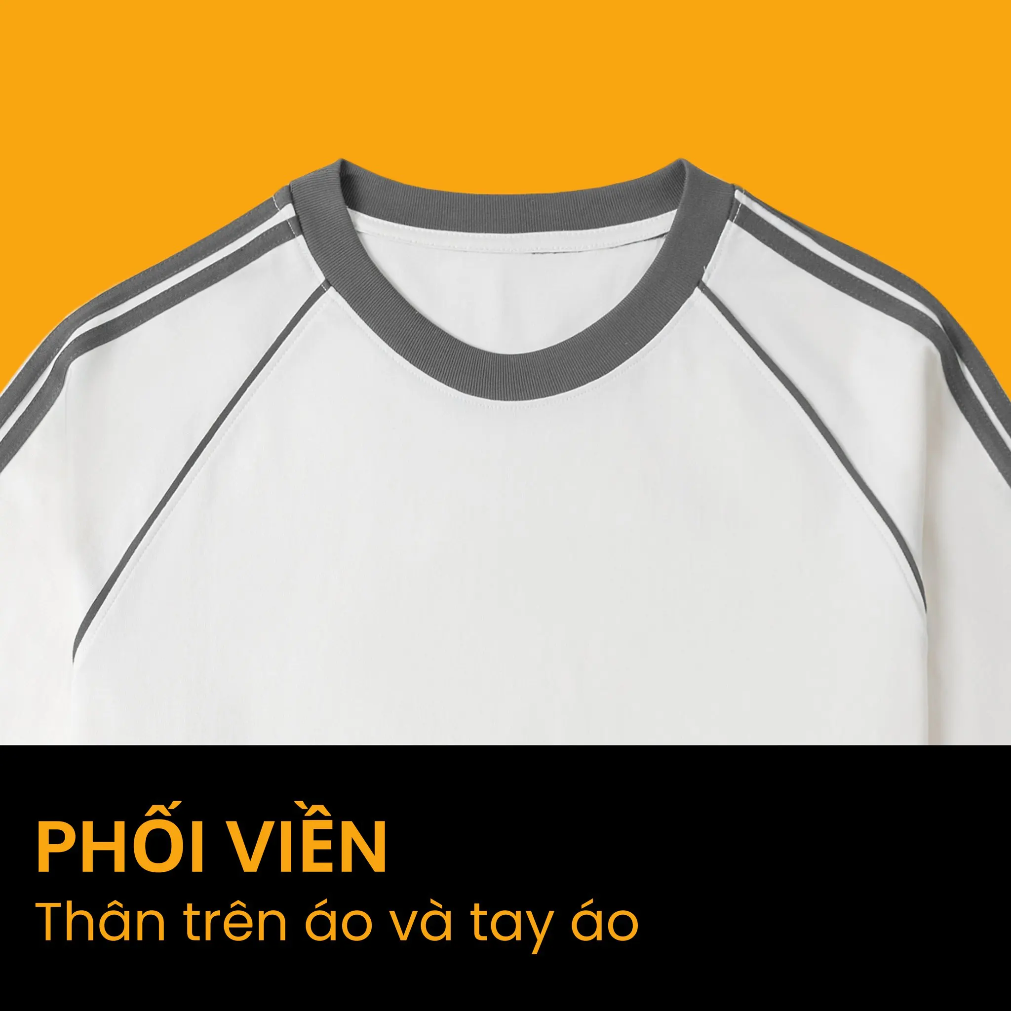 Chi tiết đường line viền tay áo raglan line